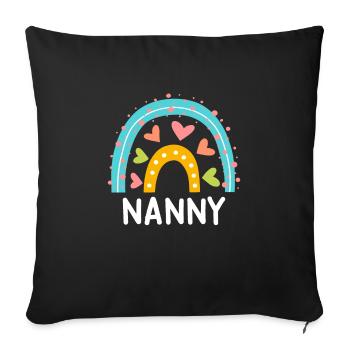 Rainbow Love Je suis assistante maternelle - Housse de coussin décorative 45 x 45 cm - noir - Devant