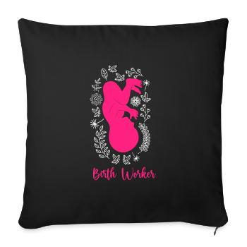 Obstétricien Je suis sage-femme - Housse de coussin décorative 45 x 45 cm - noir - Devant