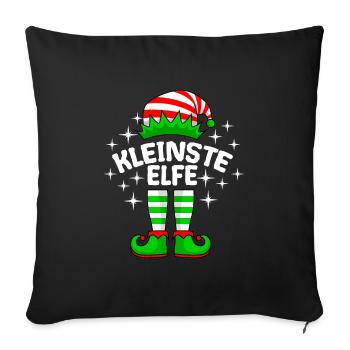 Kleinste Elfe kleine Schwester kleiner Bruder - Sofakissenbezug 45 x 45 cm - Schwarz - Vorne