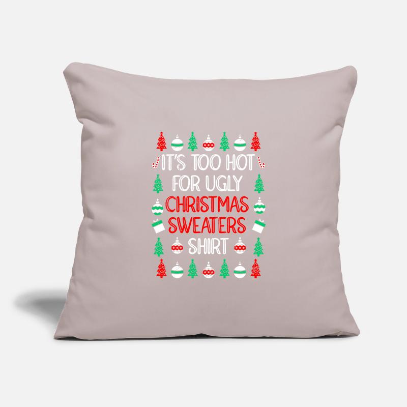 Trop chaud pour un pull de Noël moche Housse de coussin décorative 45 x 45 cm