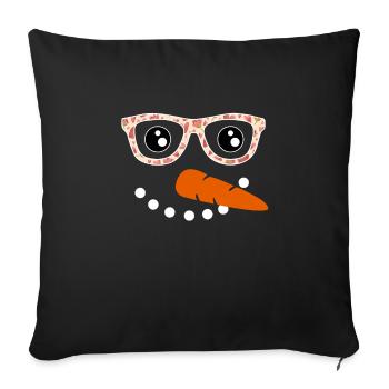 Snowman Face Snowman Costume - Sofa pillowcase 17,3'' x 17,3'' (45 x 45 cm) - black - Front
