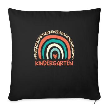 Ich bin gerne im Kindergarten - Sofakissenbezug 45 x 45 cm - Schwarz - Vorne