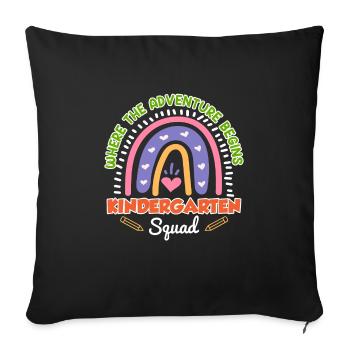 Écouade de la maternelle Éducateur de groupe de maternelle - Housse de coussin décorative 45 x 45 cm - noir - Devant
