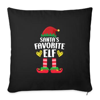 L’elfe préféré du Père Noël, Nicholas - Housse de coussin décorative 45 x 45 cm - noir - Devant