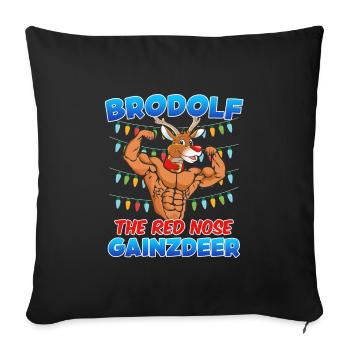 Brodolf le nez rouge Gainzdeer Bodbuilder - Housse de coussin décorative 45 x 45 cm - noir - Devant
