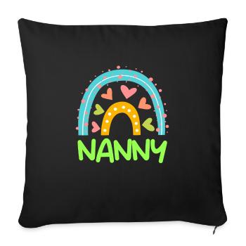Rainbow Love Je suis assistante maternelle - Housse de coussin décorative 45 x 45 cm - noir - Devant