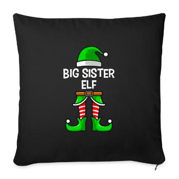 Big Sister Elf - Sofa pillowcase 17,3'' x 17,3'' (45 x 45 cm) - black - Front
