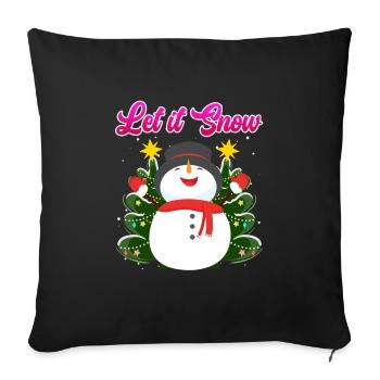 Let it Snow Snowman Christmas - Sofa pillowcase 17,3'' x 17,3'' (45 x 45 cm) - black - Front