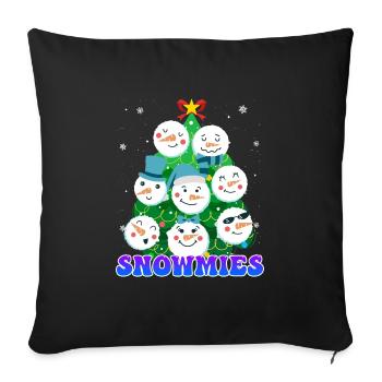 Christmas tree Snowmies Snowman - Sofa pillowcase 17,3'' x 17,3'' (45 x 45 cm) - black - Front