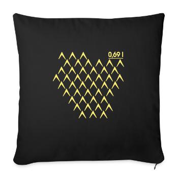 Frankfurt 069 Abbelwoiglas nervuré motif Äppler - Housse de coussin décorative 45 x 45 cm - noir - Devant