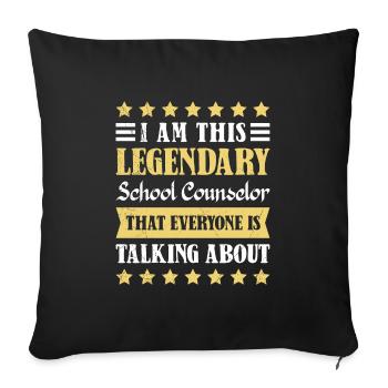School accompaniment I am this school companion - Sofa pillowcase 17,3'' x 17,3'' (45 x 45 cm) - black - Front
