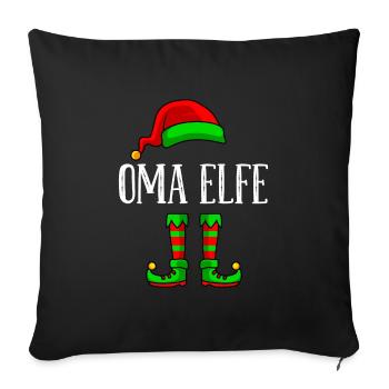 Grand-mère elfe de Noël grand-mère drôle d’elfe - Housse de coussin décorative 45 x 45 cm - noir - Devant