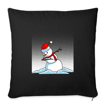Dabbing Snowman - Sofa pillowcase 17,3'' x 17,3'' (45 x 45 cm) - black - Front