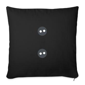 Snowman Costume Fake Buttons - Sofa pillowcase 17,3'' x 17,3'' (45 x 45 cm) - black - Front