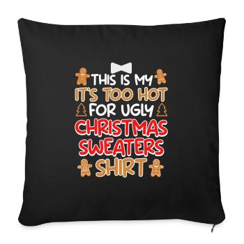 Joyeux dicton de Noël - Housse de coussin décorative 45 x 45 cm - noir - Devant