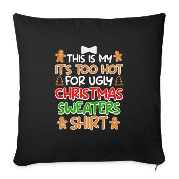 Joyeux dicton de Noël - Housse de coussin décorative 45 x 45 cm - noir - Devant