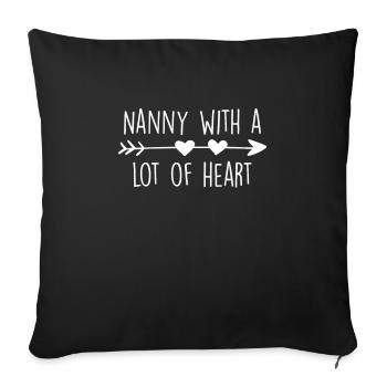 Nanny mit viel Herz beste Tagesmutter - Sofakissenbezug 45 x 45 cm - Schwarz - Vorne