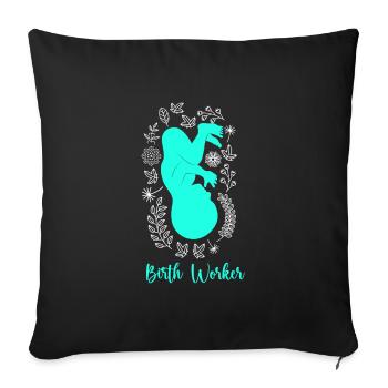 Obstétricien Je suis sage-femme - Housse de coussin décorative 45 x 45 cm - noir - Devant