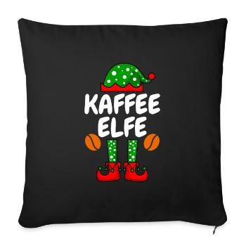 Kaffee Elfe Kaffeetrinker - Sofakissenbezug 45 x 45 cm - Schwarz - Vorne
