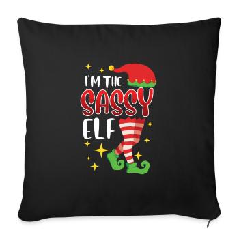 Elfe effronté Je suis l’elfe impertinent Nicolas - Housse de coussin décorative 45 x 45 cm - noir - Devant