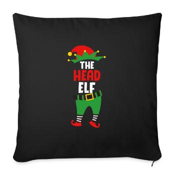 Le chef Elf Boss Elf Papa Christmas - Housse de coussin décorative 45 x 45 cm - noir - Devant