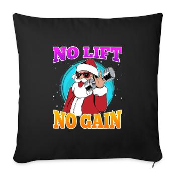 No Lift no Gain Nikolaus No Lift no Gift - Sofa pillowcase 17,3'' x 17,3'' (45 x 45 cm) - black - Front