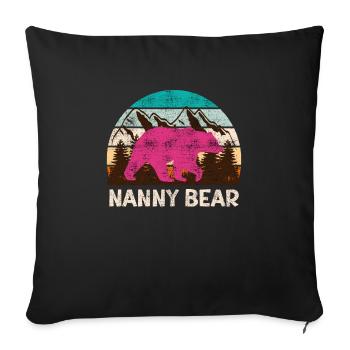 Mama bear Nanny bear Tagesmutter - Sofakissenbezug 45 x 45 cm - Schwarz - Vorne