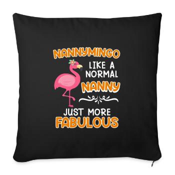 Flamingo Nannymingo nur viel besser Tagesmutter - Sofakissenbezug 45 x 45 cm - Schwarz - Vorne