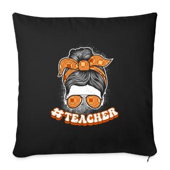 I'm a cool teacher - Sofa pillowcase 17,3'' x 17,3'' (45 x 45 cm) - black - Front