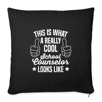 This is what cool school companion looks like School companion - Sofa pillowcase 17,3'' x 17,3'' (45 x 45 cm) - black - Front