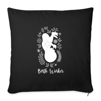Obstétricien Je suis sage-femme - Housse de coussin décorative 45 x 45 cm - noir - Devant
