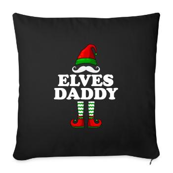 Elves Papa Christmas Father Elves Family - Sofa pillowcase 17,3'' x 17,3'' (45 x 45 cm) - black - Front