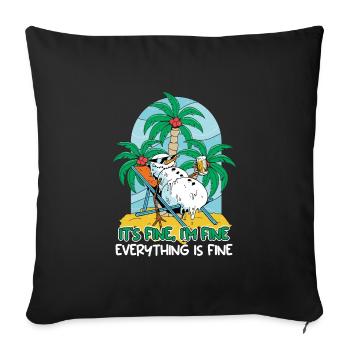 Tout va bien Schneemann chaise longue - Housse de coussin décorative 45 x 45 cm - noir - Devant