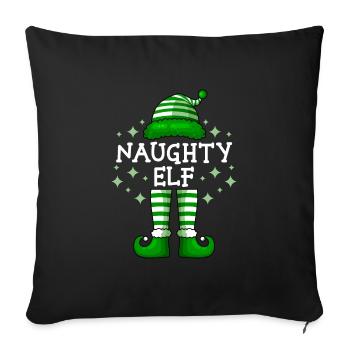 Naughty Elf Christmas Santa Claus Elf - Sofa pillowcase 17,3'' x 17,3'' (45 x 45 cm) - black - Front