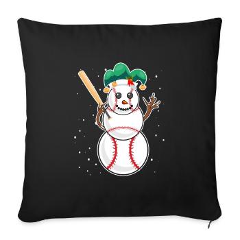 Baseball Snowman Baseball Player Baseball Player - Sofa pillowcase 17,3'' x 17,3'' (45 x 45 cm) - black - Front