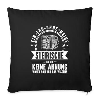 Tag ohne Steirische Akkordeon Ziehharmonika - Sofakissenbezug 45 x 45 cm - Schwarz - Vorne