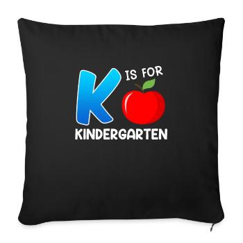 Kinder K stands for Kindergarten - Sofa pillowcase 17,3'' x 17,3'' (45 x 45 cm) - black - Front