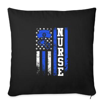 USA Pflegekraft Krankenpflege Krankenschwester - Sofakissenbezug 45 x 45 cm - Schwarz - Vorne