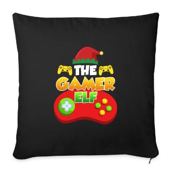 Le jeu Gamer Elf - Housse de coussin décorative 45 x 45 cm - noir - Devant