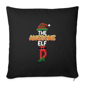 The awesome elf incredible elf - Sofa pillowcase 17,3'' x 17,3'' (45 x 45 cm) - black - Front