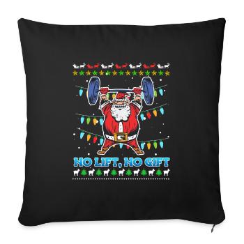 No Lift No Gift Nikolaus Bodybuilder Gym - Housse de coussin décorative 45 x 45 cm - noir - Devant