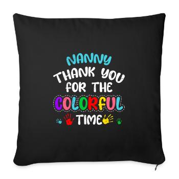 Merci beaucoup pour le temps coloré Merci assistante maternelle - Housse de coussin décorative 45 x 45 cm - noir - Devant