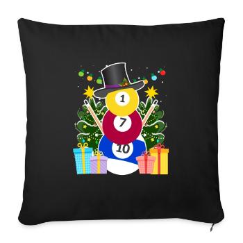 Boules de billard Billard Bonhomme de neige Billard Billard - Housse de coussin décorative 45 x 45 cm - noir - Devant