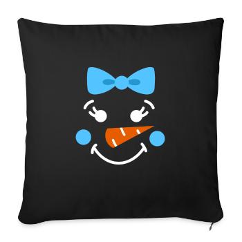 Snowman Face Children Christmas Daughter - Sofa pillowcase 17,3'' x 17,3'' (45 x 45 cm) - black - Front