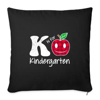 Kinder K stands for kindergarten - Sofa pillowcase 17,3'' x 17,3'' (45 x 45 cm) - black - Front