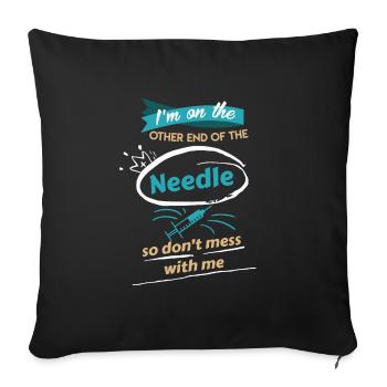Ne plaisante pas avec moi Infirmière - Housse de coussin décorative 45 x 45 cm - noir - Devant