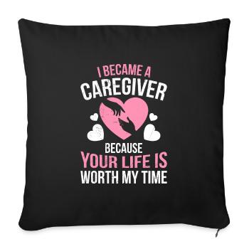 Votre vie est importante pour moi Aidant Aidant - Housse de coussin décorative 45 x 45 cm - noir - Devant