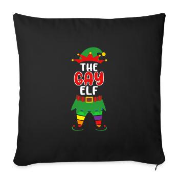 The gay elf gay gay christmas - Sofa pillowcase 17,3'' x 17,3'' (45 x 45 cm) - black - Front