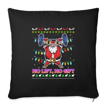 No Lift No Gift Nikolaus Bodybuilder Gym - Housse de coussin décorative 45 x 45 cm - noir - Devant