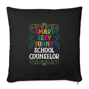 Smart Sexy Funny School Companion - Housse de coussin décorative 45 x 45 cm - noir - Devant